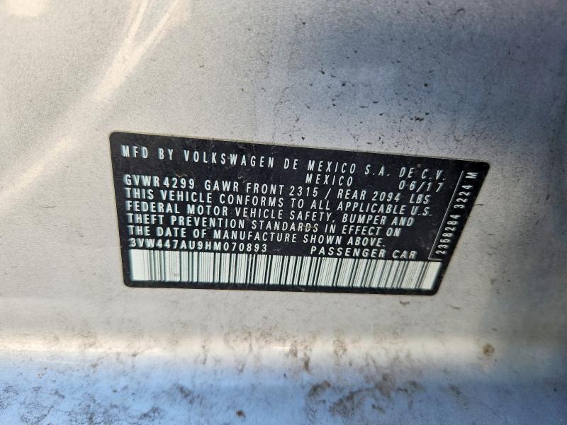 60424616 :رقم المزاد ، 3VW447AU9HM070893 vin ، 2017 Volkswagen Gti مزاد بيع