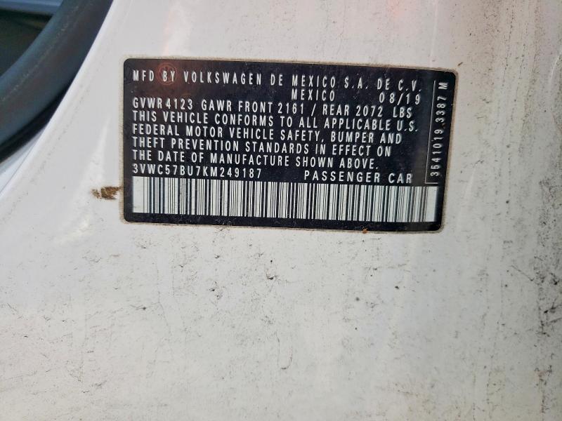Aukcja sprzedaży 2019 Volkswagen Jetta, vin: 3VWC57BU7KM249187, numer aukcji: 61389146