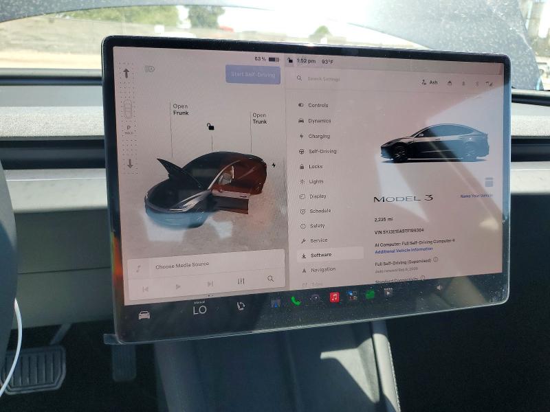 61914196 :رقم المزاد ، 5YJ3E1EA9TF199304 vin ، 2026 Tesla Model 3 مزاد بيع