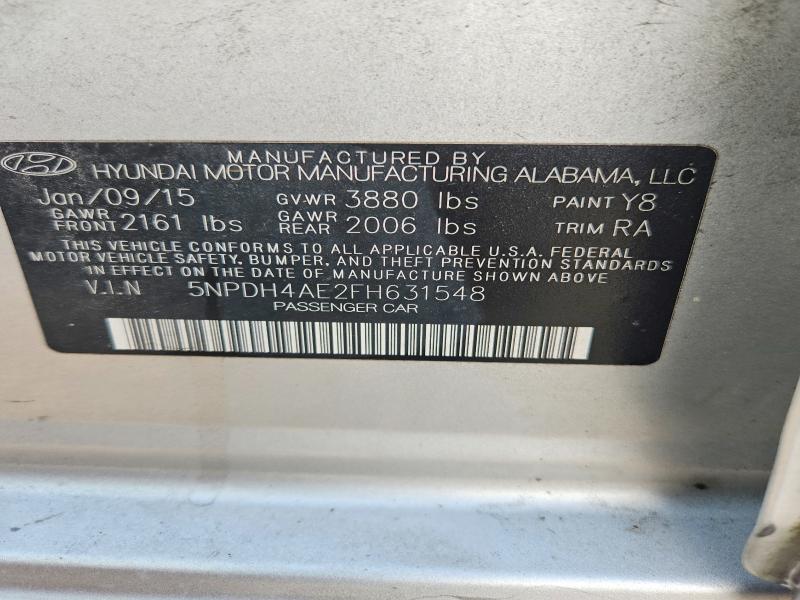 Продажа на аукционе авто 2015 Hyundai Elantra, vin: 5NPDH4AE2FH631548, номер лота: 59960096