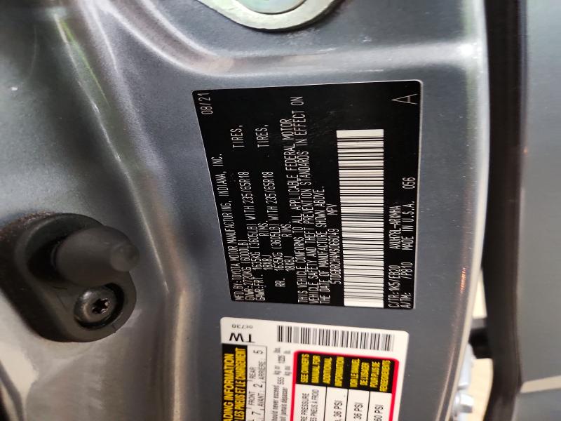 61508706 :رقم المزاد ، 5TDGBRCH4MS066049 vin ، 2021 Toyota Highlander مزاد بيع