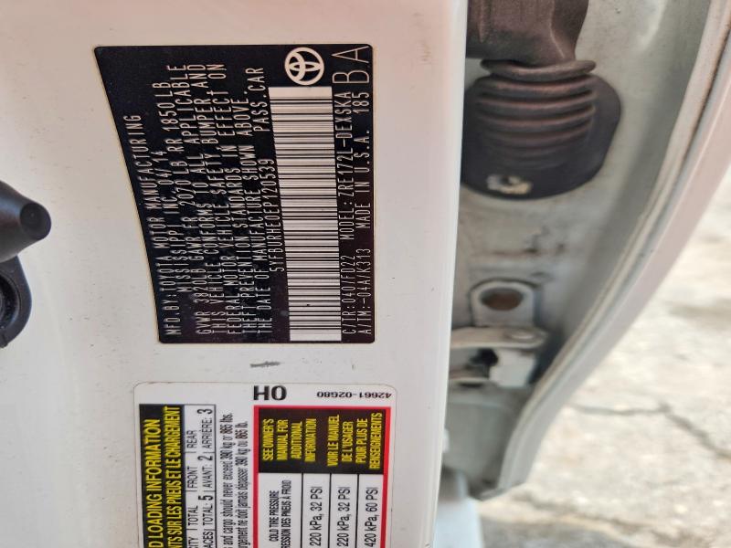 61613126 :رقم المزاد ، 5YFBURHE0EP120539 vin ، 2014 Toyota Corolla مزاد بيع
