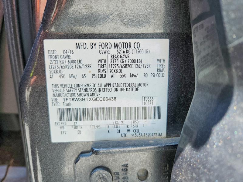 Продажа на аукционе авто 2016 Ford F350, vin: 1FT8W3BTXGEC66438, номер лота: 61397146