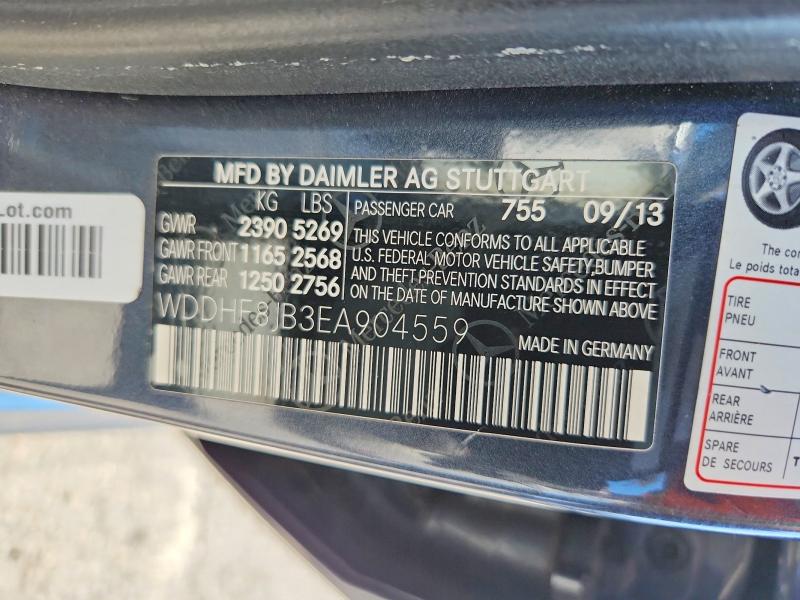 2014 Mercedes-benz E მანქანა იყიდება აუქციონზე, vin: WDDHF8JB3EA904559, აუქციონის ნომერი: 59061316