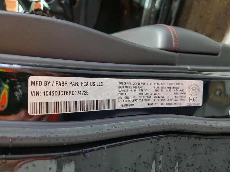 61686896 :رقم المزاد ، 1C4SDJCT6RC174725 vin ، 2024 Dodge Durango مزاد بيع