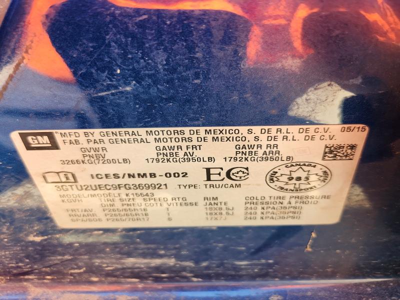 Aukcja sprzedaży 2015 Gmc Sierra, vin: 3GTU2UEC9FG369921, numer aukcji: 59365746