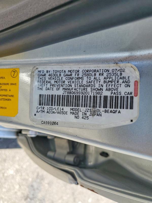 Продажа на аукционе авто 2002 Lexus Gs, vin: JT8BD69S920171982, номер лота: 60605606