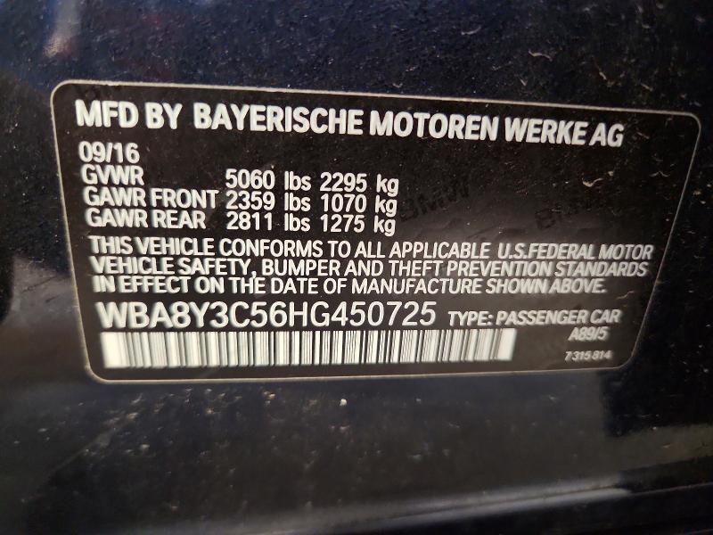 Aukcja sprzedaży 2017 Bmw 340, vin: WBA8Y3C56HG450725, numer aukcji: 60815916