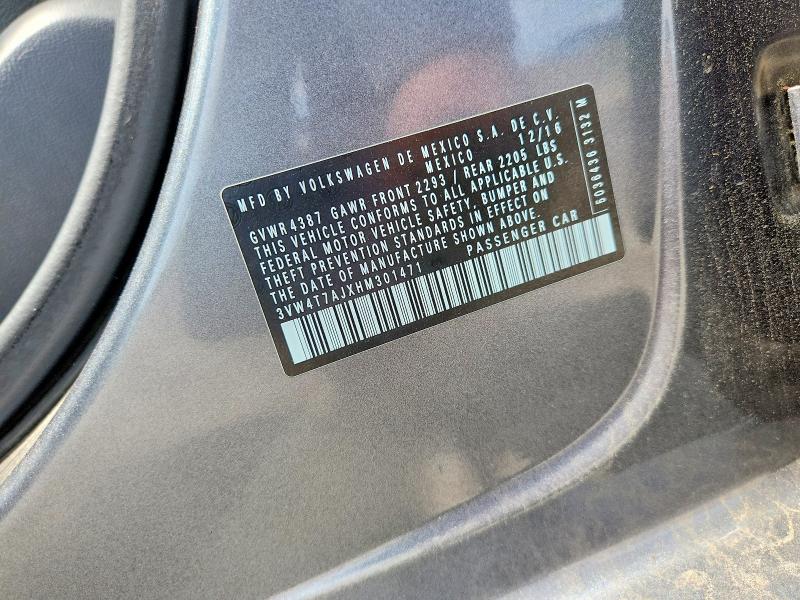 Aukcja sprzedaży 2017 Volkswagen Jetta, vin: 3VW4T7AJXHM301471, numer aukcji: 60357046