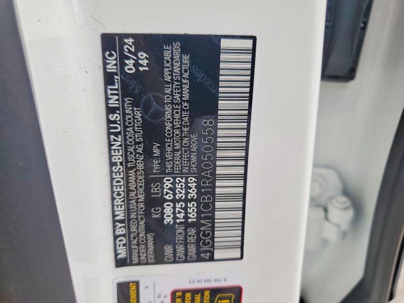 Aukcja sprzedaży 2024 Mercedes-benz Eqe Suv, vin: 4JGGM1CB1RA050558, numer aukcji: 60233806