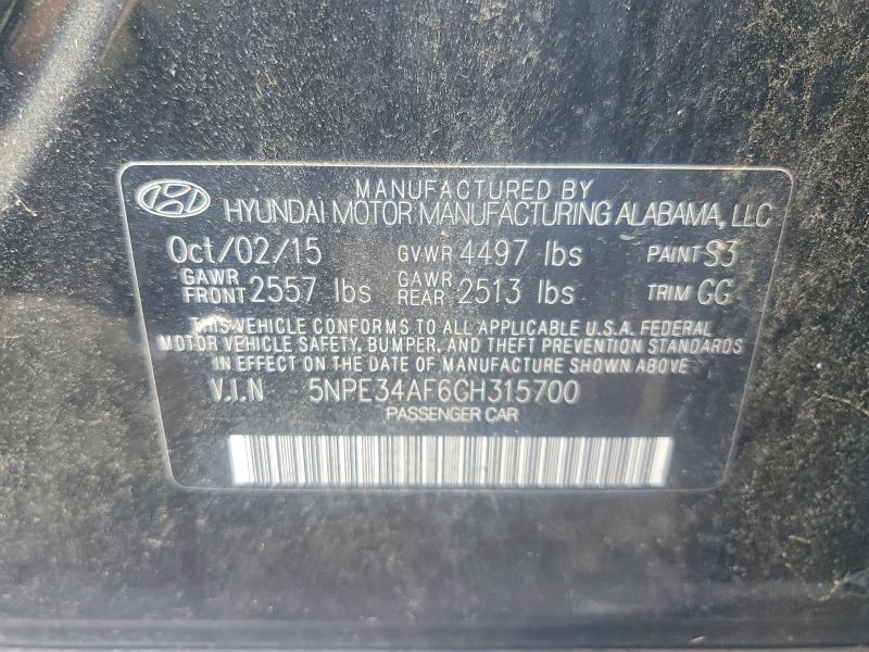 63028976 :رقم المزاد ، 5NPE34AF6GH315700 vin ، 2016 Hyundai Sonata مزاد بيع