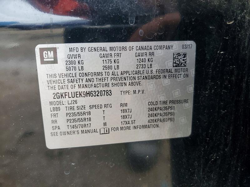 2017 Gmc Terrain მანქანა იყიდება აუქციონზე, vin: 2GKFLUEK9H6320783, აუქციონის ნომერი: 62342196