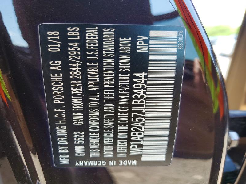 60929156 :رقم المزاد ، WP1AB2A57JLB34944 vin ، 2018 Porsche Macan مزاد بيع