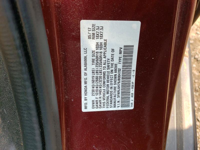 Aukcja sprzedaży 2018 Honda Odyssey, vin: 5FNRL6H79JB004702, numer aukcji: 60469026
