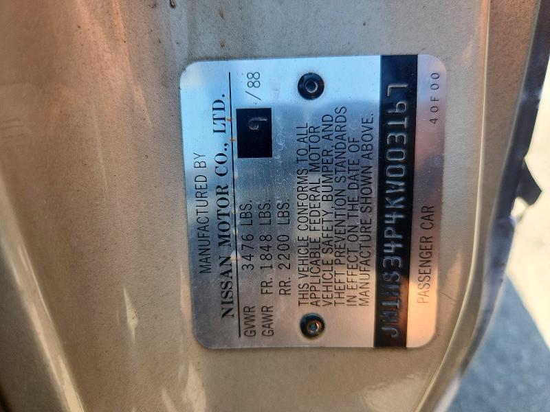 Aukcja sprzedaży 1989 Nissan 240sx, vin: JN1HS34P4KW003167, numer aukcji: 59778516