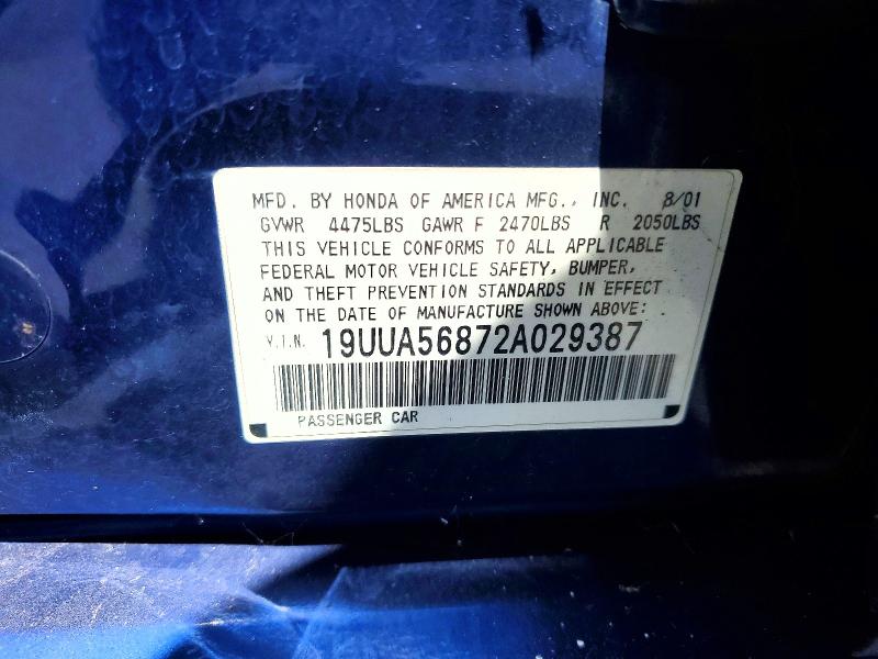 Продаж на аукціоні авто 2002 Acura Rsx, vin: 19UUA56872A029387, номер лоту: 59843796