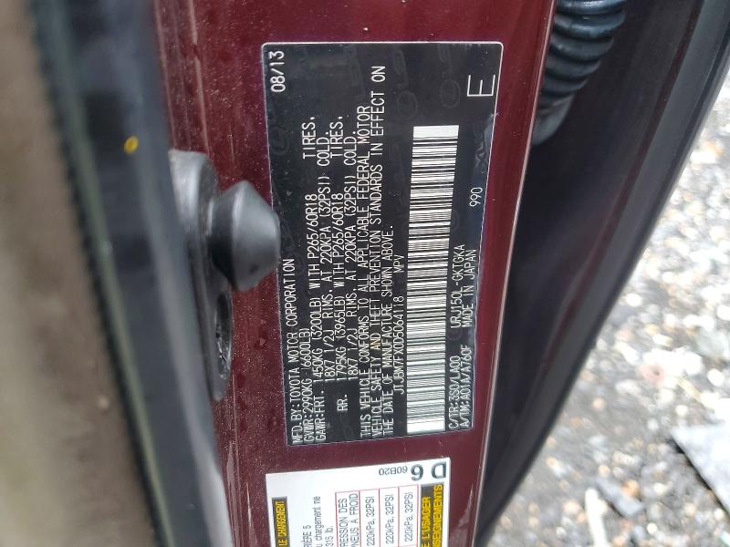 60110136 :رقم المزاد ، JTJBM7FX0D5064118 vin ، 2013 Lexus Gx مزاد بيع