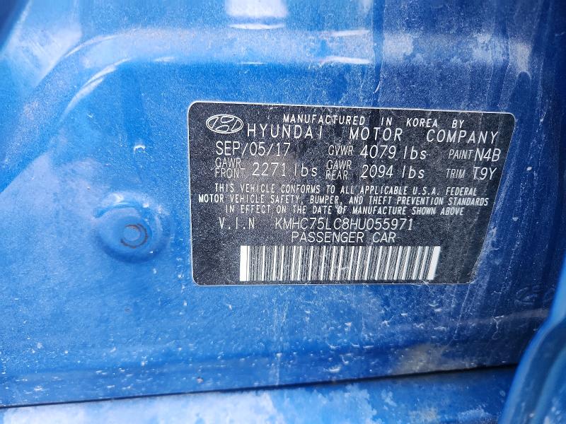 Продажа на аукционе авто 2017 Hyundai Ioniq, vin: KMHC75LC8HU055971, номер лота: 62578386