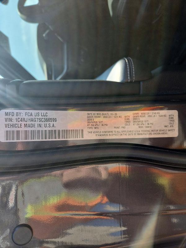 Aukcja sprzedaży 2025 Jeep Grand Cherokee, vin: 1C4RJHAG7SC366599, numer aukcji: 59621886