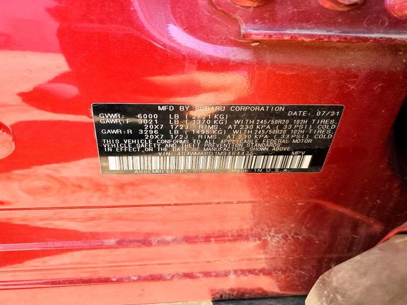 Aukcja sprzedaży 2021 Subaru Ascent, vin: 4S4WMAPD1M3464475, numer aukcji: 62618066
