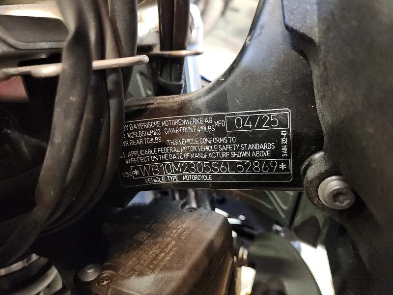 59601336 :رقم المزاد ، WB10M2305S6L52869 vin ، 2025 Bmw R 1300 مزاد بيع