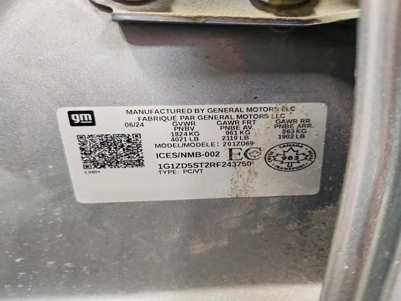 Aukcja sprzedaży 2024 Chevrolet Malibu, vin: 1G1ZD5ST2RF243750, numer aukcji: 60259886