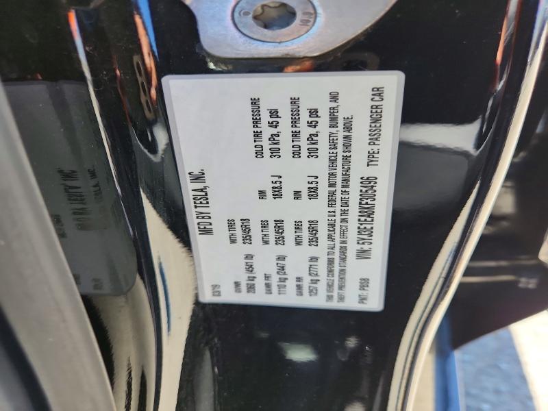2019 Tesla Model 3 მანქანა იყიდება აუქციონზე, vin: 5YJ3E1EA8KF305496, აუქციონის ნომერი: 62487386