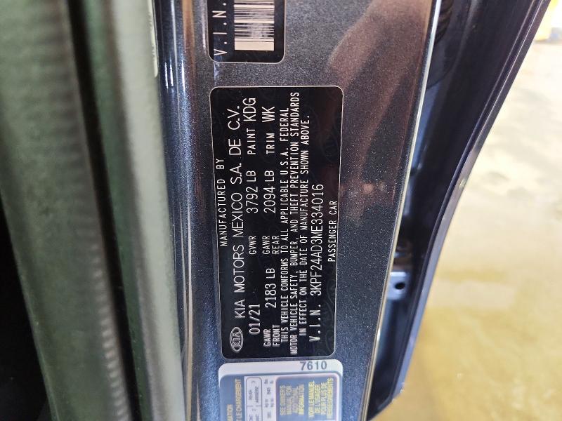 Продаж на аукціоні авто 2021 Kia Forte, vin: 3KPF24AD3ME334016, номер лоту: 85994505