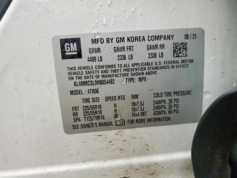 2022 Buick Encore Gx მანქანა იყიდება აუქციონზე, vin: KL4MMCSL9NB054482, აუქციონის ნომერი: 61486586