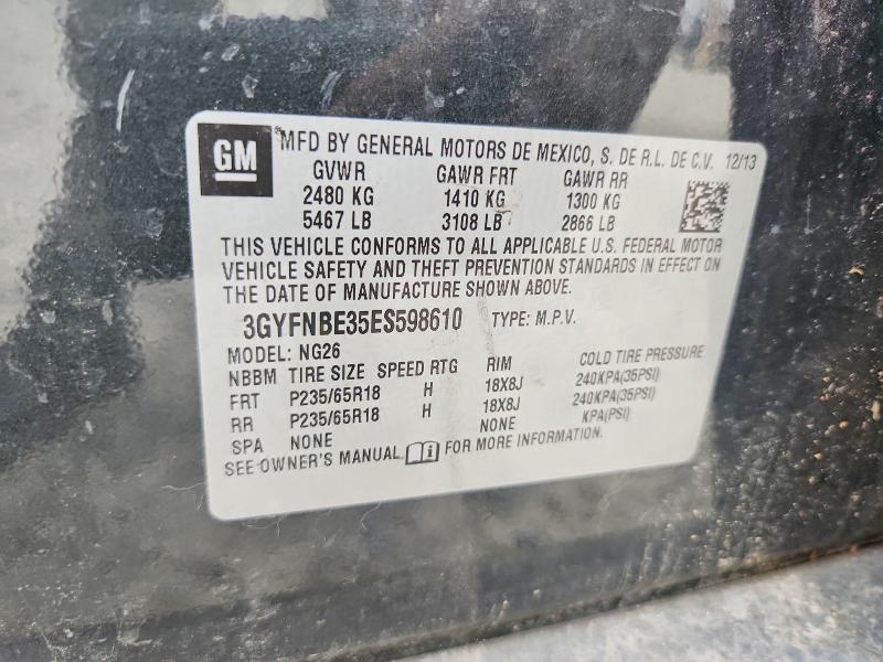 Продажа на аукционе авто 2014 Cadillac Srx, vin: 3GYFNBE35ES598610, номер лота: 62039376