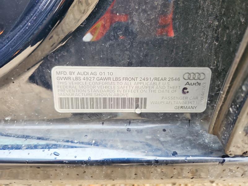 Продаж на аукціоні авто 2010 Audi A4, vin: WAUBFAFL7AN043671, номер лоту: 60588006