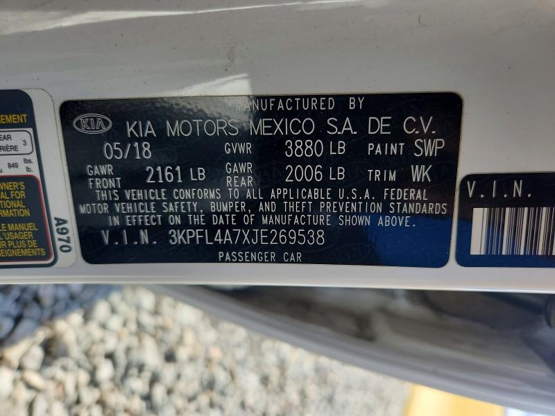 Продаж на аукціоні авто 2018 Kia Forte, vin: 3KPFL4A7XJE269538, номер лоту: 60132966