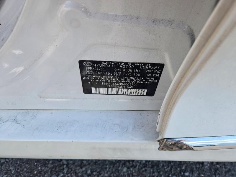 Продажа на аукционе авто 2011 Hyundai Sonata, vin: KMHEC4A43BA001707, номер лота: 61729626
