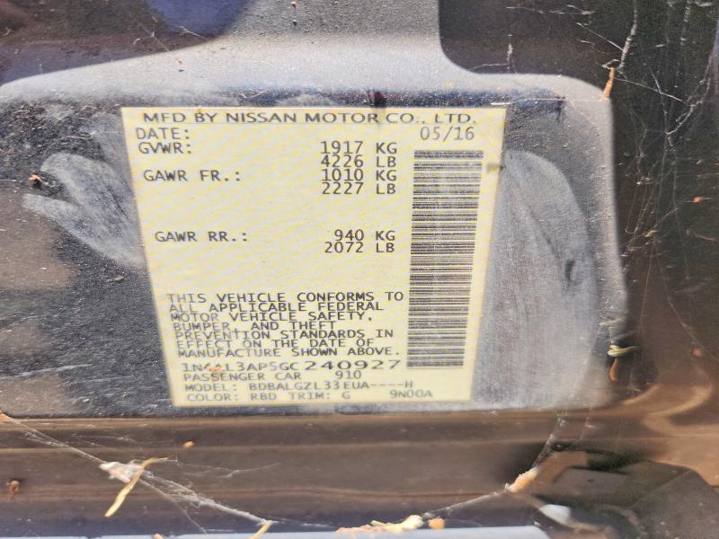 Aukcja sprzedaży 2016 Nissan Altima, vin: 1N4AL3AP5GC240927, numer aukcji: 61060426