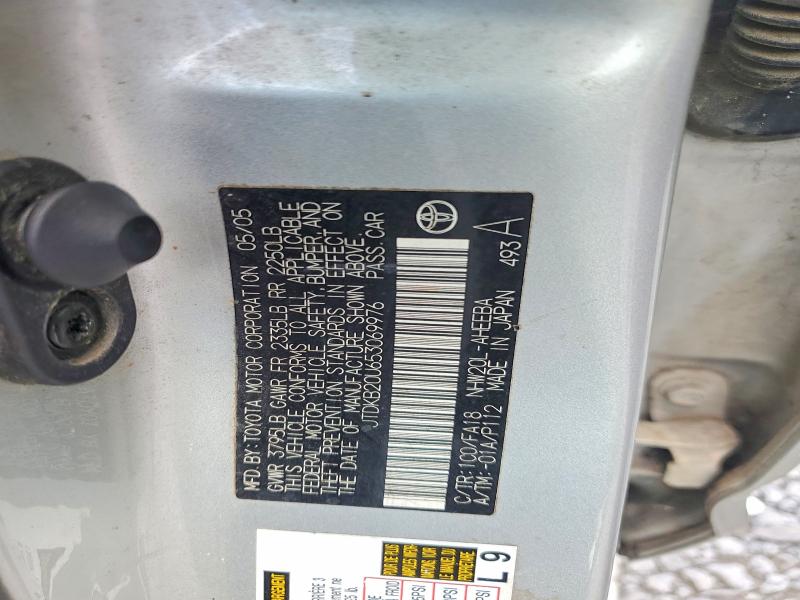 Aukcja sprzedaży 2005 Toyota Prius, vin: JTDKB20U653069976, numer aukcji: 61216846