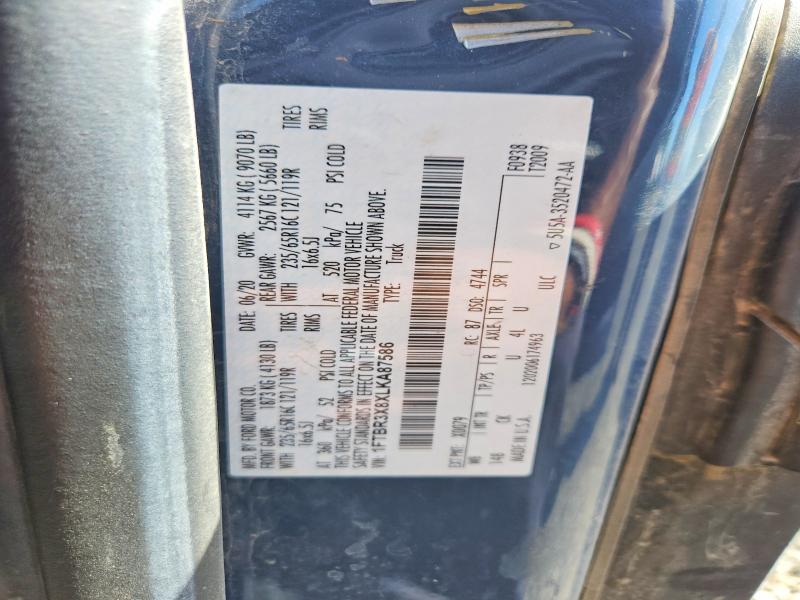 2020 Ford Transit მანქანა იყიდება აუქციონზე, vin: 1FTBR3X8XLKA87586, აუქციონის ნომერი: 62543686
