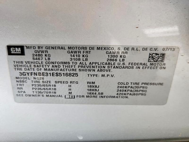 Aukcja sprzedaży 2014 Cadillac Srx, vin: 3GYFNBE31ES516825, numer aukcji: 60391786