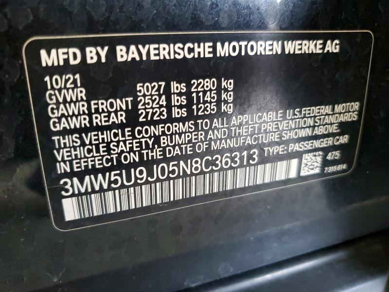 Aukcja sprzedaży 2022 Bmw M340xi, vin: 3MW5U9J05N8C36313, numer aukcji: 62228056