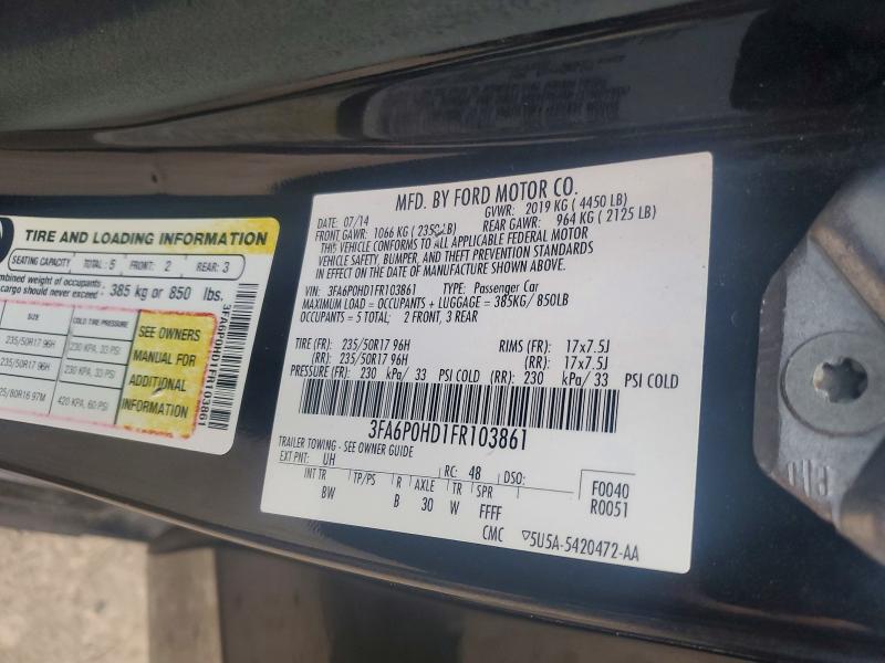 Aukcja sprzedaży 2015 Ford Fusion, vin: 3FA6P0HD1FR103861, numer aukcji: 61738126