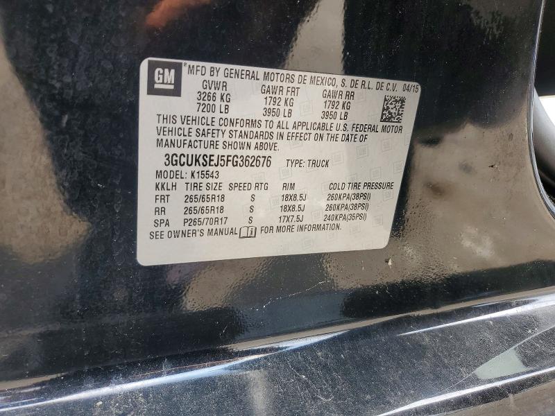 2015 Chevrolet Silverado მანქანა იყიდება აუქციონზე, vin: 3GCUKSEJ5FG362676, აუქციონის ნომერი: 60191896