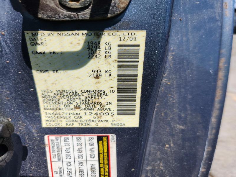 Продаж на аукціоні авто 2010 Nissan Altima, vin: 1N4AL2EP4AC124095, номер лоту: 62523106