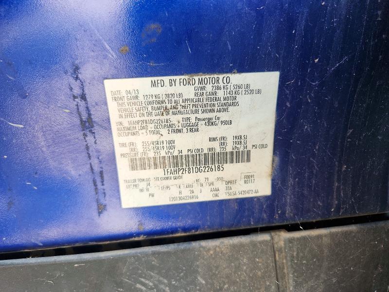 2013 Ford Taurus მანქანა იყიდება აუქციონზე, vin: 1FAHP2F81DG226185, აუქციონის ნომერი: 59115586
