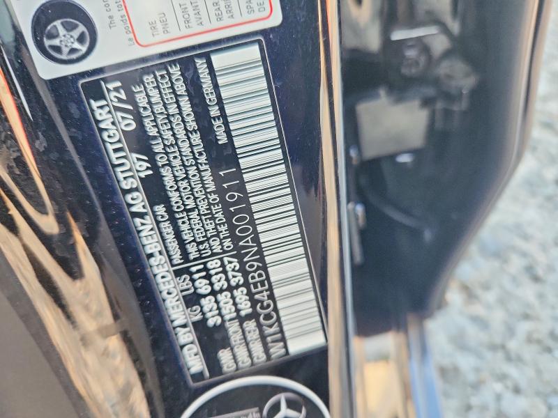 2022 Mercedes-benz Eqs Sedan მანქანა იყიდება აუქციონზე, vin: W1KCG4EB9NA001911, აუქციონის ნომერი: 63374156