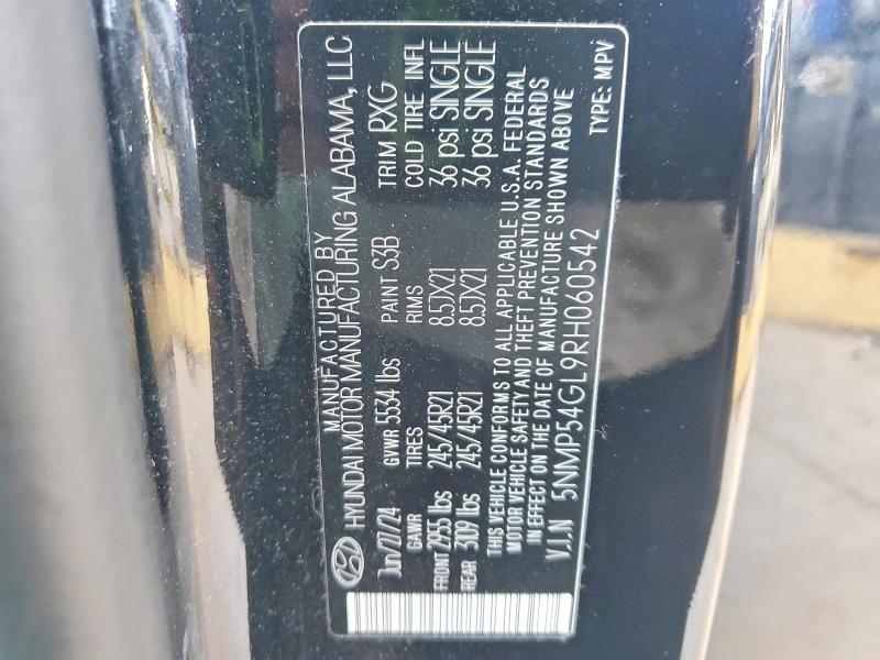 Aukcja sprzedaży 2024 Hyundai Santa Fe, vin: 5NMP54GL9RH060542, numer aukcji: 62652306
