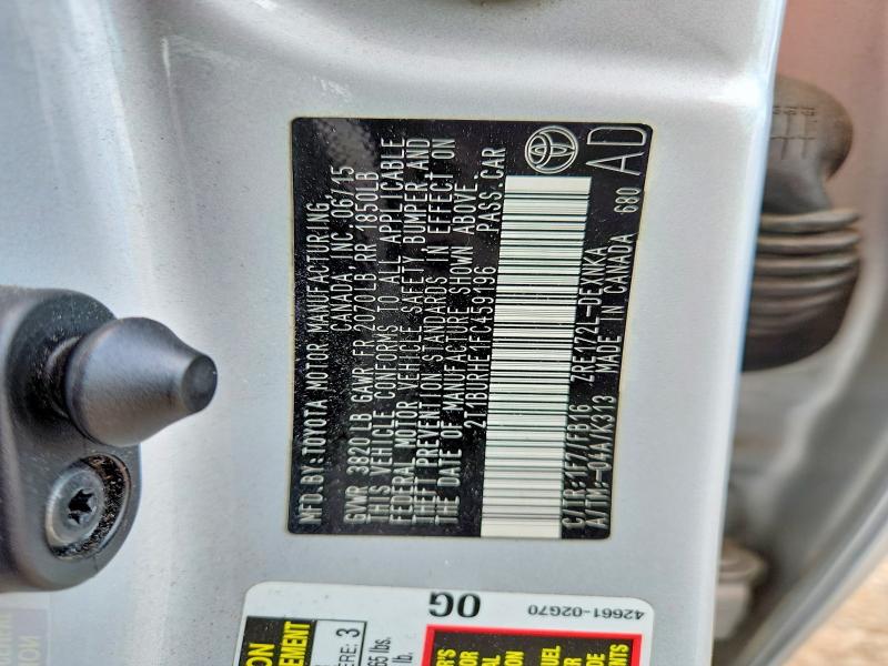 2015 Toyota Corolla მანქანა იყიდება აუქციონზე, vin: 2T1BURHE1FC459196, აუქციონის ნომერი: 61289406