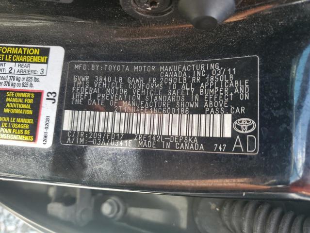 62116776 :رقم المزاد ، 2T1BU4EE1BC600186 vin ، 2011 Toyota Corolla مزاد بيع