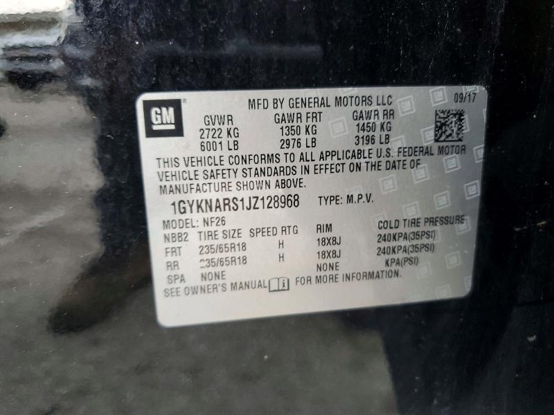 2018 Cadillac Xt5 მანქანა იყიდება აუქციონზე, vin: 1GYKNARS1JZ128968, აუქციონის ნომერი: 60235866