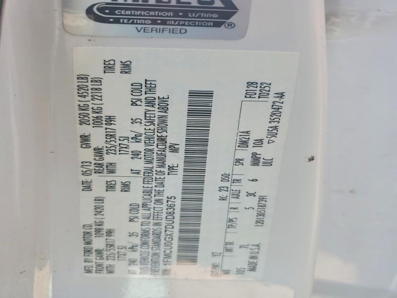 Aukcja sprzedaży 2013 Ford Escape, vin: 1FMCU0GX7DUD83675, numer aukcji: 59363776