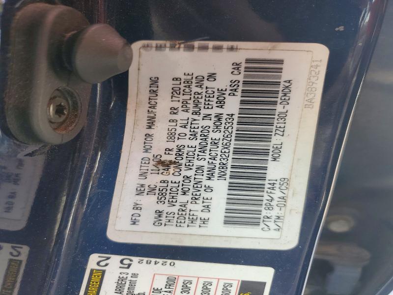 Продаж на аукціоні авто 2006 Toyota Corolla, vin: 1NXBR32EX6Z625334, номер лоту: 62753026