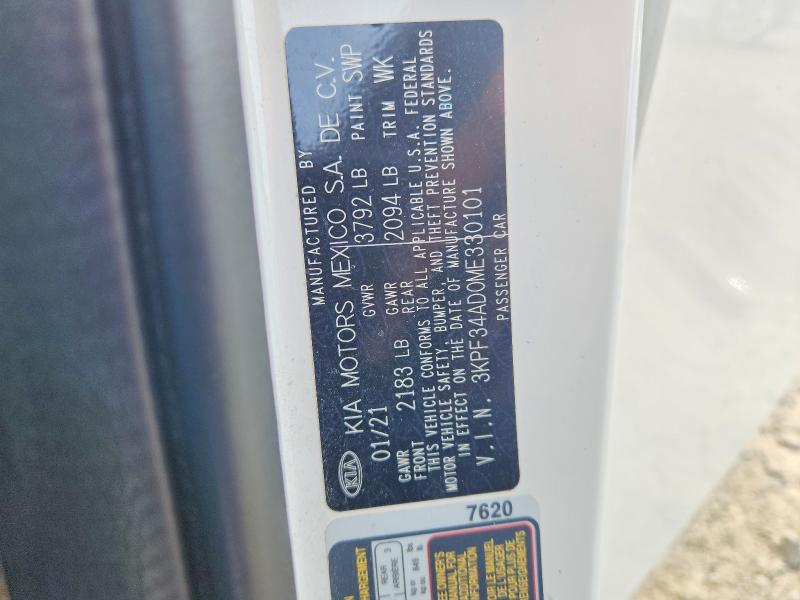 61415596 :رقم المزاد ، 3KPF34AD0ME330101 vin ، 2021 Kia Forte مزاد بيع